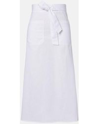 TOTEME - Cotton And Linen Midi Skirt - Lyst