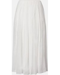 Brunello Cucinelli - Cotton And Tulle Midi Skirt - Lyst