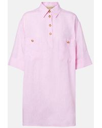 Valentino - Oversized Linen Polo Shirt - Lyst