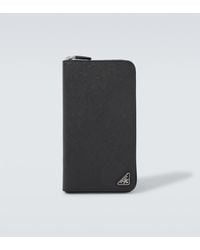 Prada - Logo Saffiano Leather Wallet - Lyst