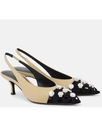 The Attico - Fiona 50 Embellished Leather Slingback Pumps - Lyst