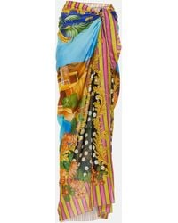 Versace - Printed Cotton And Silk Cover-up - Lyst