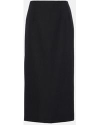 Valentino - Virgin Wool Pencil Midi Skirt - Lyst