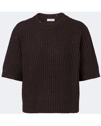 Brunello Cucinelli - Ribbed-Knit Cashmere And Wool-Blend Sweater - Lyst