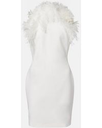 The Attico - Feather-Trimmed Cady Minidress - Lyst