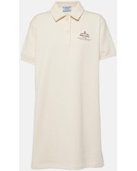 Prada - Fleece Short-Sleeves Mini Dress - Lyst