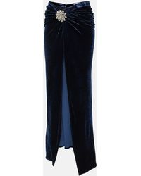 Rabanne - Embellished Velvet Maxi Skirt - Lyst