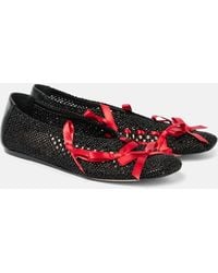 Simone Rocha - Bow-Detail Crochet Ballet Flats - Lyst