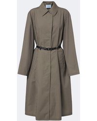 Prada - Checked Technical Trench Coat - Lyst