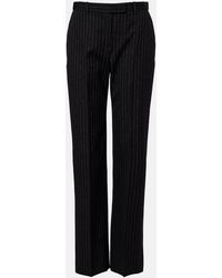 McQueen - Pinstripe Wool Straight Pants - Lyst