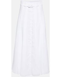 Gabriela Hearst - Dugald Pleated Linen Midi Skirt - Lyst