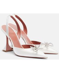 AMINA MUADDI - Rosie 95 Satin Slingback Pumps - Lyst