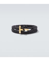 Tom Ford - T Braided Leather Bracelet - Lyst
