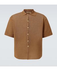 AURALEE - Knitted Cotton Mesh Shirt - Lyst
