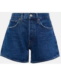 Agolde - Shorts di jeans Parker Long a vita alta - Lyst