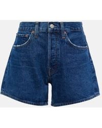 Agolde - High-Rise Jeansshorts Parker Long - Lyst