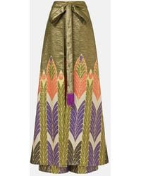 Valentino - Printed Silk-Blend Wide-Leg Pants - Lyst