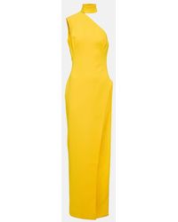 Monot - Vestido Largo Asimetrico De Crepe - Lyst