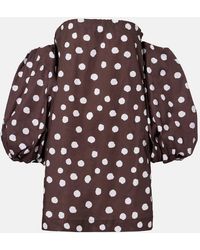 Adriana Degreas - Polka-Dot Cotton-Blend Minidress - Lyst