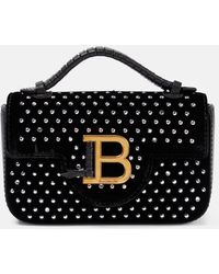 Balmain - Mini Velvet Embellished B-buzz Cross-body Bag - Lyst