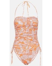 Melissa Odabash - Sydney Printed Bandeau Swimsuit - Lyst