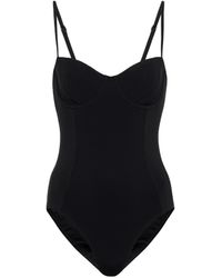 One-piece swimsuit di Tory Burch in Viola Donna Abbigliamento da Abbigliamento da spiaggia da Costumi interi e da bagno 