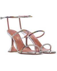 AMINA MUADDI - Gilda Embellished Leather Sandals - Lyst