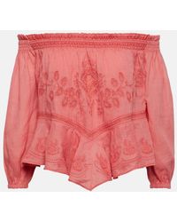 Isabel Marant - Erine Embroidered Off-Shoulder Top - Lyst