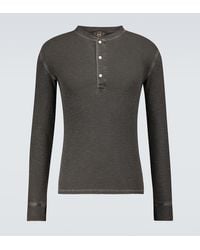 RRL - Waffle-Knit Cotton Henley Shirt - Lyst
