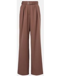 Dries Van Noten - Belted Wool Gabardine Wide-Leg Pants - Lyst