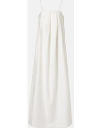 Adriana Degreas - Solid Voluminous Draped Cotton Maxi Dress - Lyst