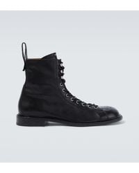 Versace - Billy Perforated Leather Combat Boots - Lyst