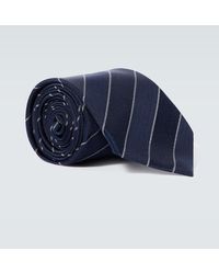 Brunello Cucinelli - Cravatta in seta a righe - Lyst