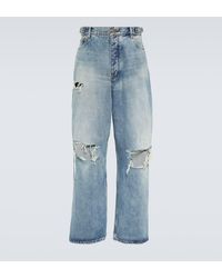 Balenciaga - Distressed Wide-leg Jeans - Lyst
