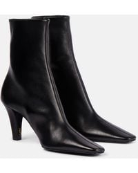 Saint Laurent - Jill 75 Leather Ankle Boots - Lyst