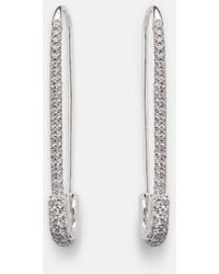 Anita Ko - Extra Large Safety Pin 18Kt Earrings With Diamonds - Lyst