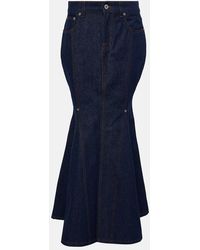 Jean Paul Gaultier - High-Rise-Maxirock Aus Denim - Lyst