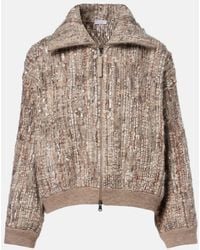 Brunello Cucinelli - Sequined Mohair-Blend Cardigan - Lyst