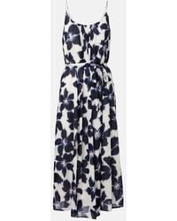 Velvet - Robe Midi En Voile De Coton A Fleurs - Lyst