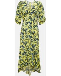 Diane von Furstenberg - Robe midi imprimee en crepe - Lyst