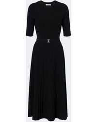 Veronica Beard - Elthea Belted Ribbed-Knit Midi Dress - Lyst