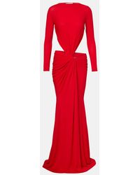 Alex Perry - Gathered Crepe Jersey Gown - Lyst