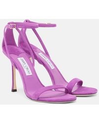 Jimmy Choo - Moza Suede Sandals - Lyst
