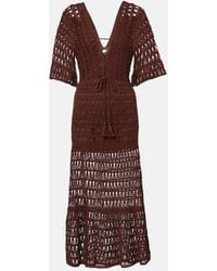 Anna Kosturova - Marissa Cotton Crochet Midi Dress - Lyst