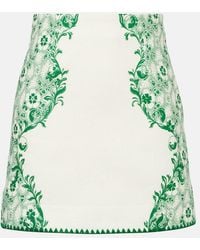 ALÉMAIS - Printed Linen And Cotton Miniskirt - Lyst