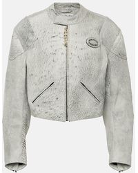 Acne Studios - Cropped Leather Jacket - Lyst