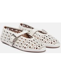 Alaïa - Vienne Leather Ballet Flats - Lyst
