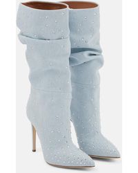 Paris Texas - Holly Embellished Denim Boots - Lyst