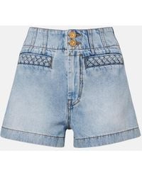 Zimmermann - Indra High-Rise Denim Shorts - Lyst