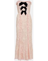 Alessandra Rich - Bow-detail Lace Gown - Lyst